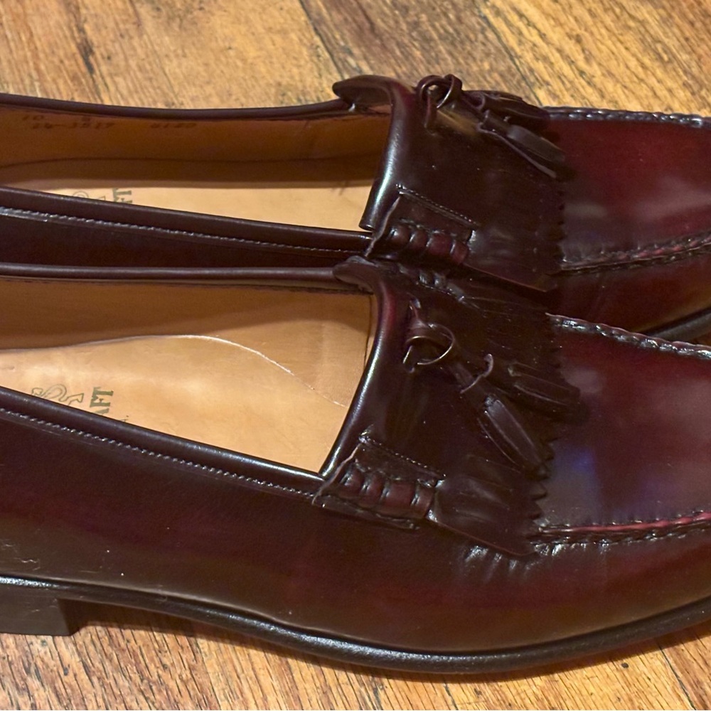 Vintage Johnston Murphy Aristocraft Moccasin Tassel Loafers USA 10